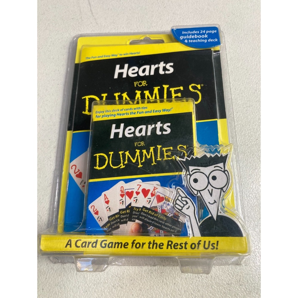 Hearts For Dummies Card Game Toys Guide Book Teaching Deck by Wiley New 2004